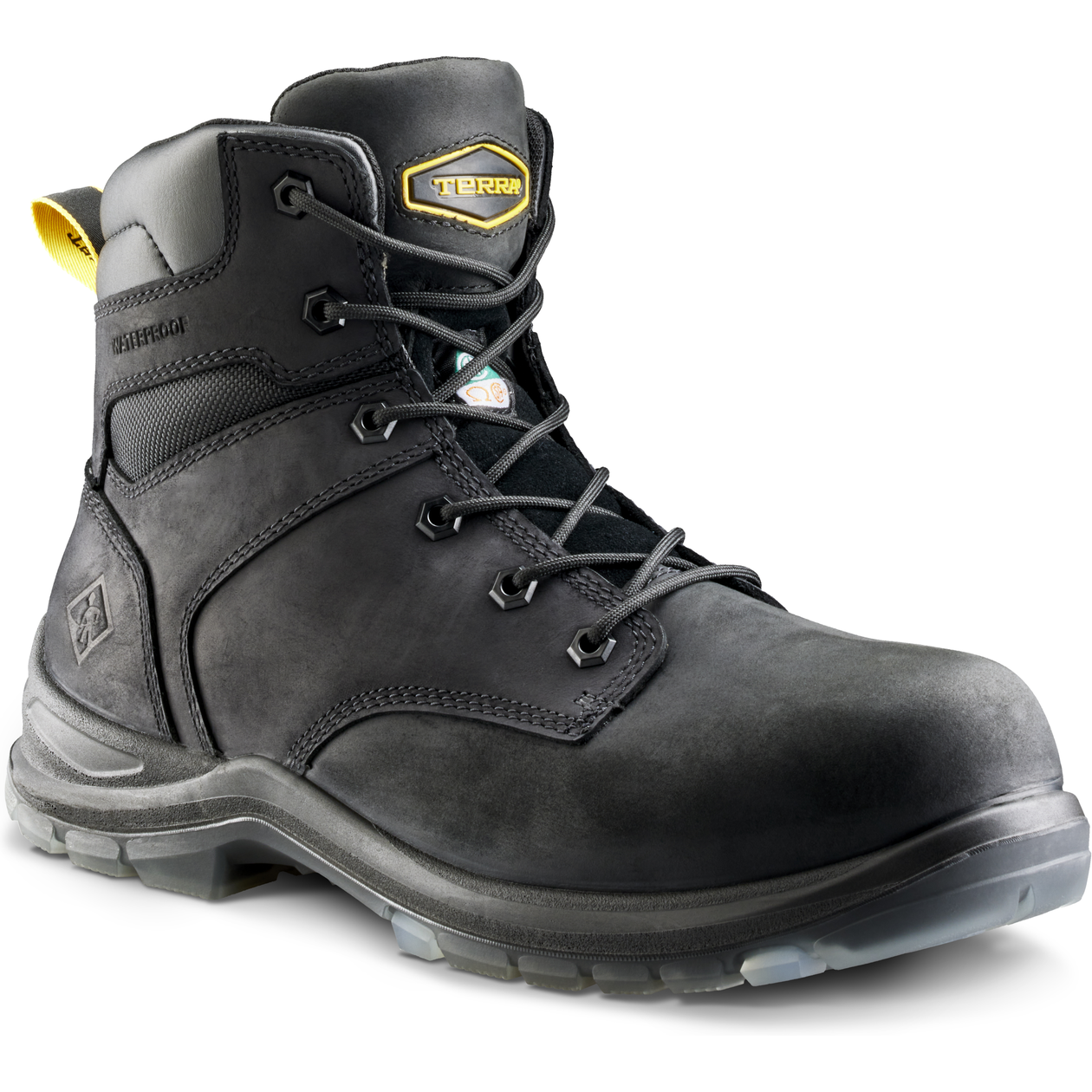 Terra Men's Byrne 6" Comp Toe WP Safety Work Boot- Black- 839BBK 3 / Wide / Black - Overlook Boots