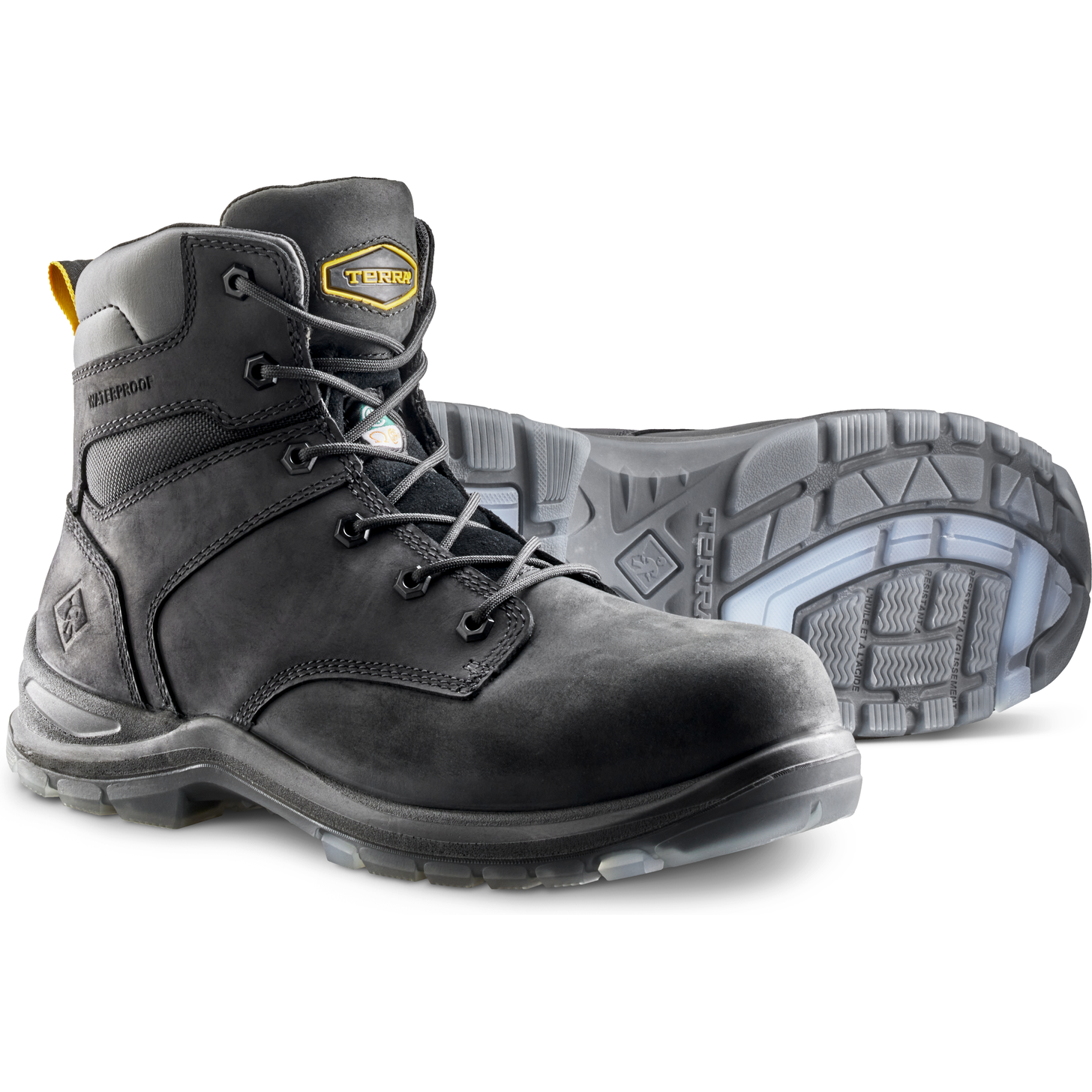 Terra Men's Byrne 6" Comp Toe WP Safety Work Boot- Black- 839BBK - Overlook Boots