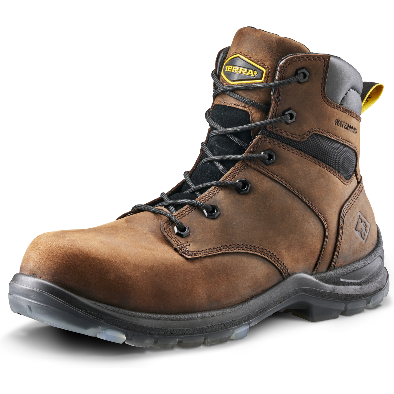 Terra Men's Byrne 6" Comp Toe WP Safety Work Boot- Brown- 839BDB - Overlook Boots