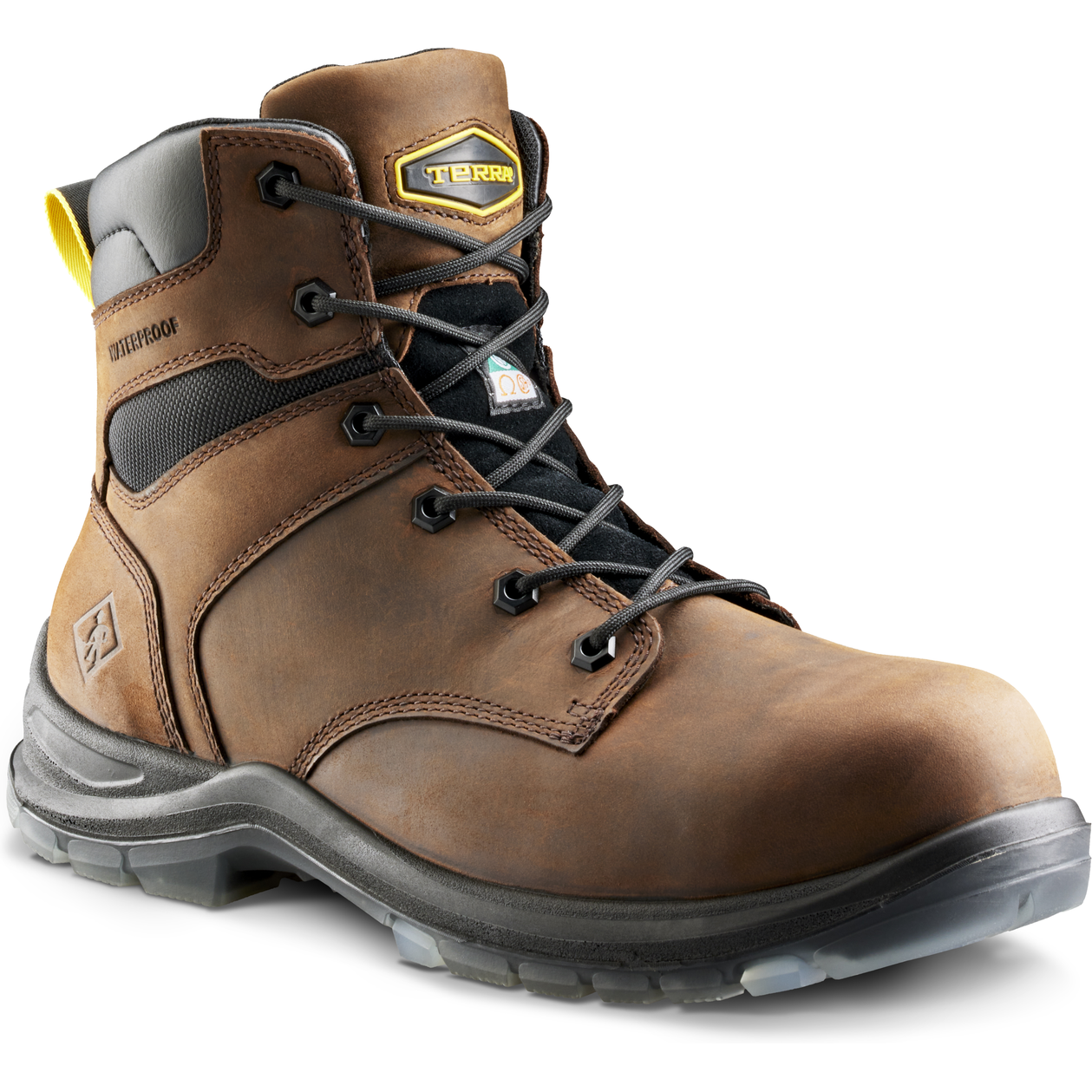 Terra Men's Byrne 6" Comp Toe WP Safety Work Boot- Brown- 839BDB 3 / Wide / Dark Brown - Overlook Boots