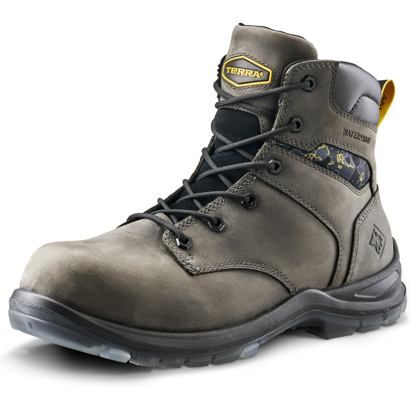 Terra Men's Byrne 6" Comp Toe WP Safety Work Boot- Gray- 839BGY - Overlook Boots