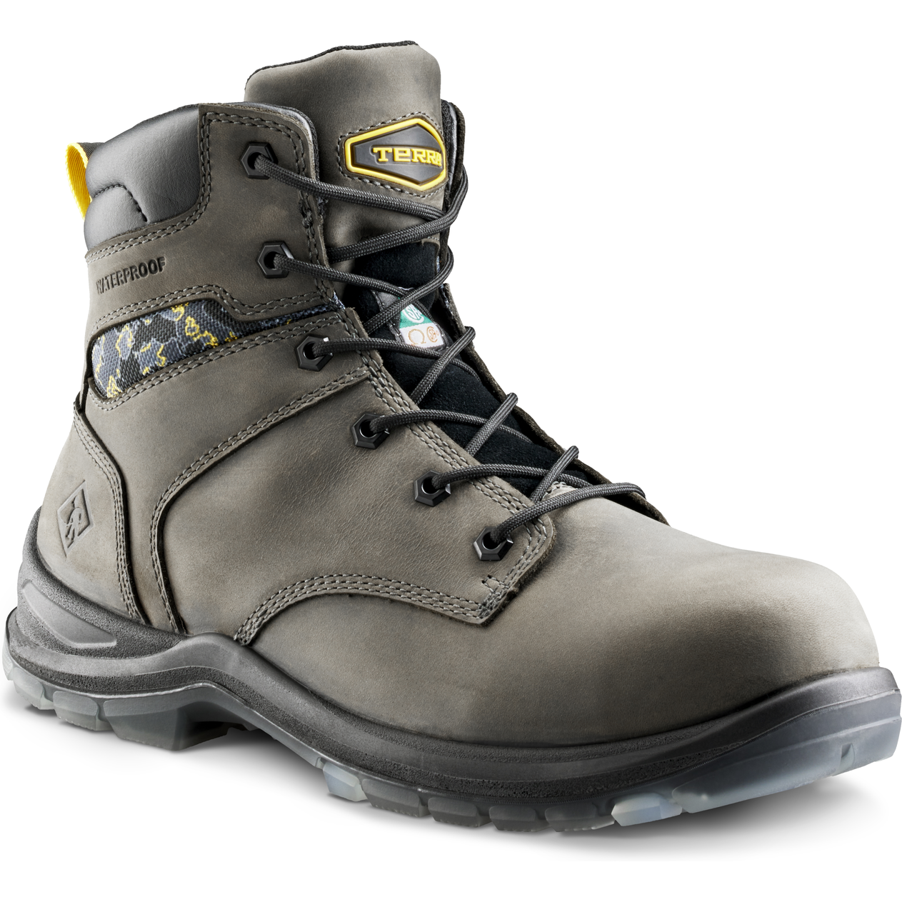 Terra Men's Byrne 6" Comp Toe WP Safety Work Boot- Gray- 839BGY 3 / Wide / Gray - Overlook Boots