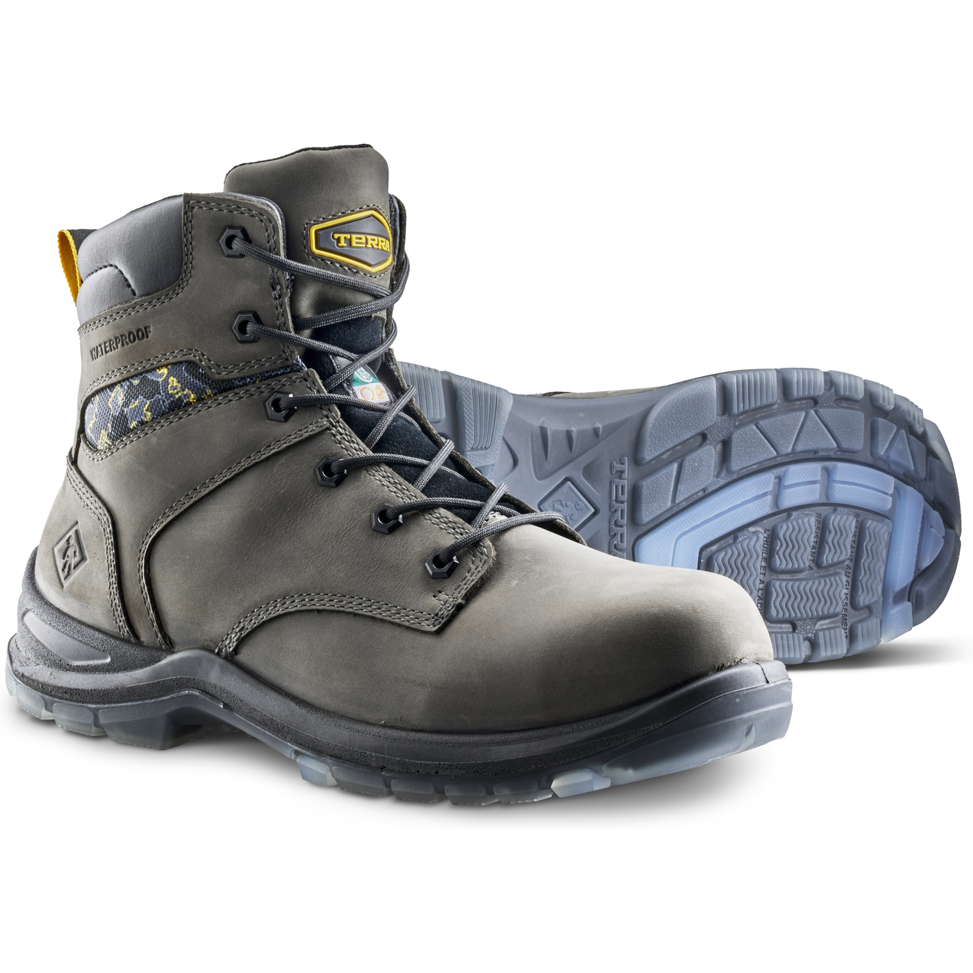 Terra Men's Byrne 6" Comp Toe WP Safety Work Boot- Gray- 839BGY - Overlook Boots