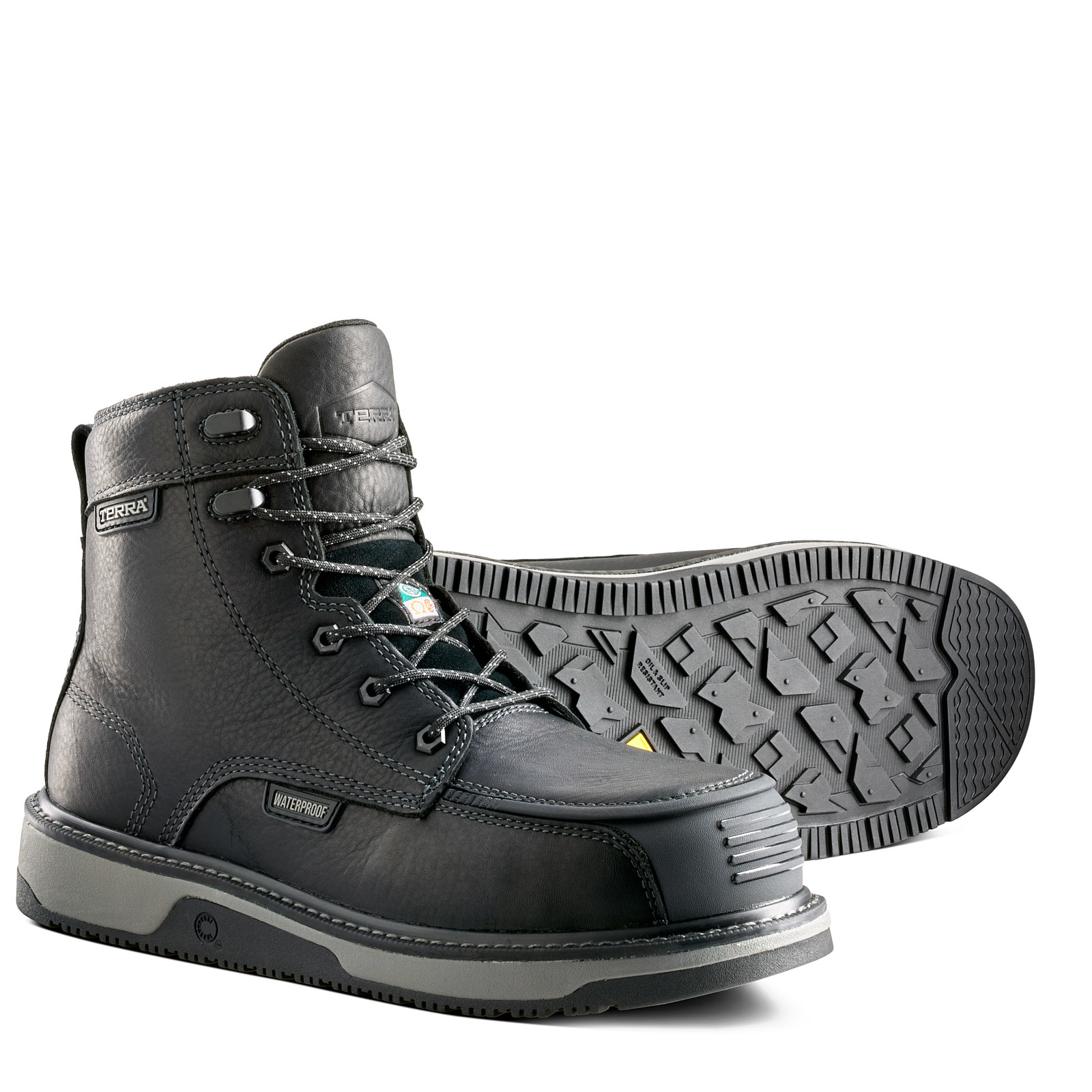 Terra Men's Ironstone 6" Comp Toe WP Safety Work Boot- Black- 839GBK - Overlook Boots