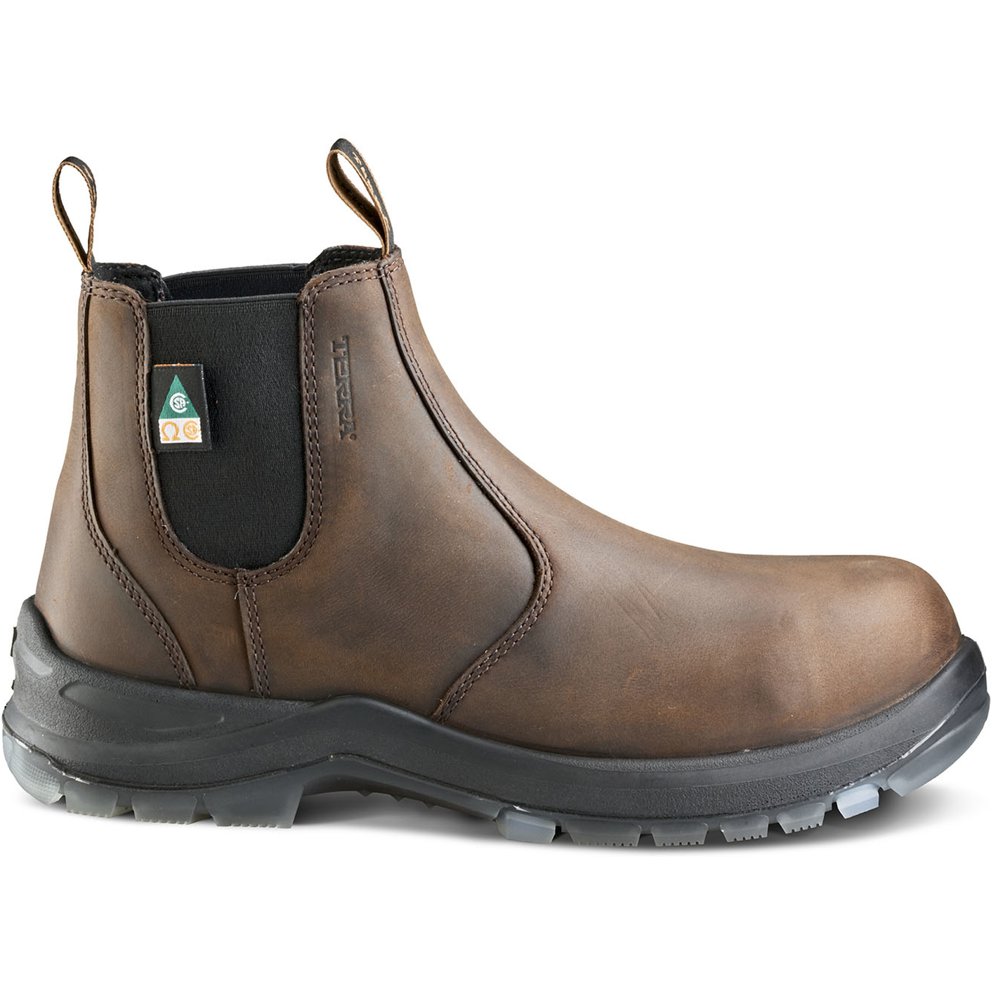 Terra Men's Murphy 6" Comp Toe WP Pull On Safety Work Boot- Brown- R4NRDB - Overlook Boots