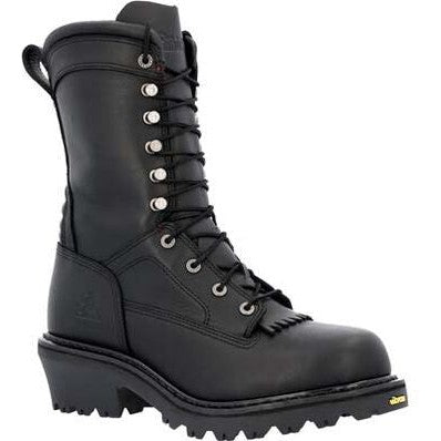 Rocky Men's Code Red HotShot 10" Soft Toe Logger Fire Boot- Black- RKD0119 3 / Medium / Black - Overlook Boots