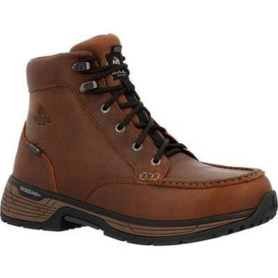 Rocky Men's Treadflex 6" Soft Toe WP Work Boot -Crazy Horse- RKK0466 8 / Medium / Brown - Overlook Boots