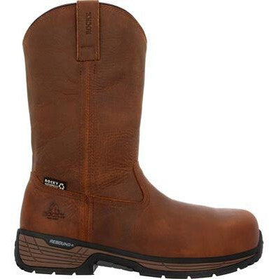 Rocky Men's Treadflex 11" Comp Toe WP Wellington Work Boot- Crazy Horse- RKK0469  - Overlook Boots