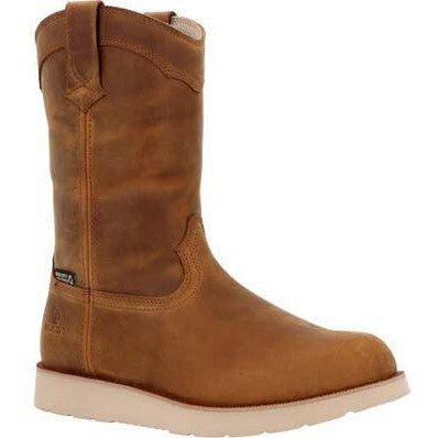 Rocky Men's Monocrepe Wedge 11" Comp Toe WP Wellington Work Boot - RKK0474 7 / Medium / Brown - Overlook Boots