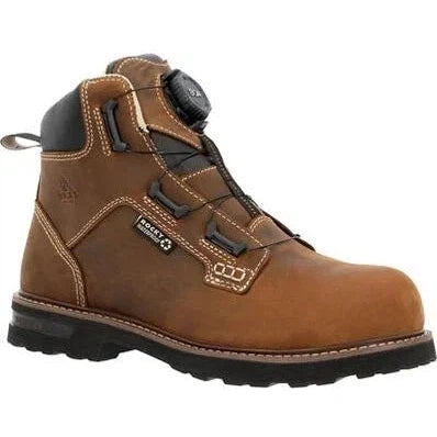 Rocky Men's Grindstone XTR BOA 6" Comp Toe WP Work Boot- Horse- RKK0493 8 / Medium / Crazy Horse - Overlook Boots