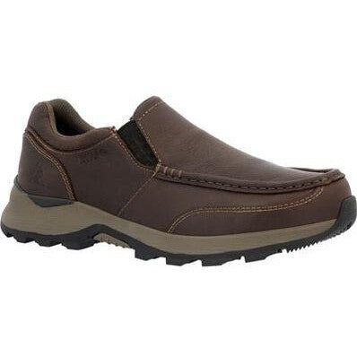 Rocky Men's Trophy Series 3" Soft Toe WP Slip On Outdoor Shoe - Brown- RKS0658 8 / Medium / Brown - Overlook Boots