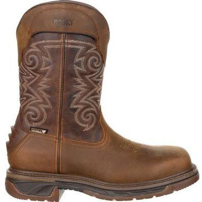 Rocky Men's Iron Skull 12" Comp Toe WP Western Boot -Brown- RKW0249  - Overlook Boots