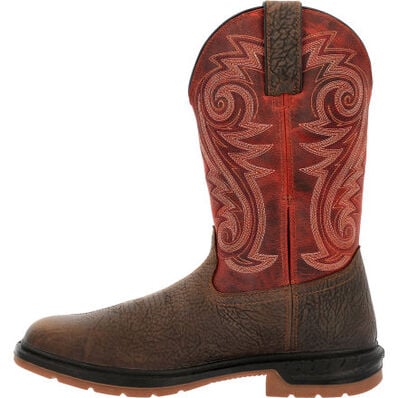 Rocky Men's Worksmart 11" WP Comp Toe Western Work Boot -Brown- RKW0385 - Overlook Boots