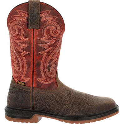 Rocky Men's Worksmart 11" WP Comp Toe Western Work Boot -Brown- RKW0385 7 / Medium / Brown - Overlook Boots