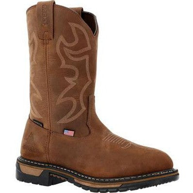 Rocky Men's Original Ride 11" Steel Toe WP Western Work Boot -Brown- RKW0419  - Overlook Boots