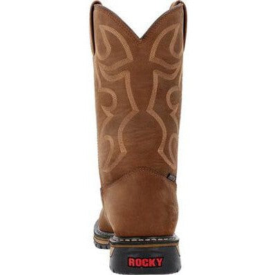 Rocky Men's Original Ride 11" RT Waterproof Western Work Boot -Brown- RKW0420  - Overlook Boots