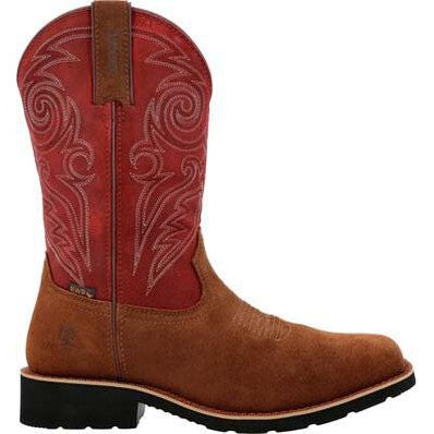Rocky Men's Monocrepe 12" Square Toe WP Western Boot -Cabernet- RKW0432  - Overlook Boots