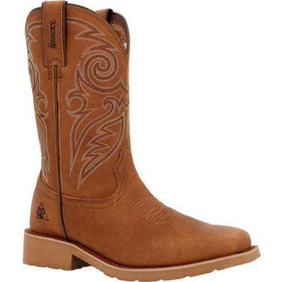 Rocky Men's Monocrepe 12" Square Toe Western Boot -Cognac- RKW0433 7 / Medium / Brown - Overlook Boots