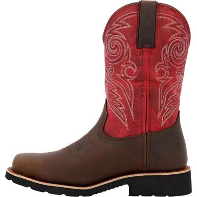 Rocky Women's Monocrepe 11" Square Toe WP Western Work Boot -Magenta- RKW0455  - Overlook Boots