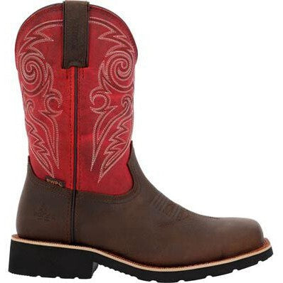 Rocky Women's Monocrepe 11" Square Toe WP Western Work Boot -Magenta- RKW0455  - Overlook Boots