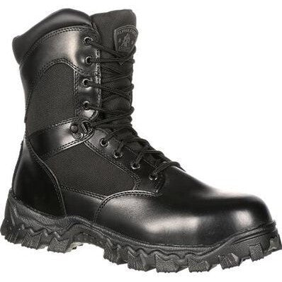 Rocky Men's Alpha Force 8" Soft Toe WP 400G Ins Duty Boot- RKYD011 4 / Medium / Black - Overlook Boots