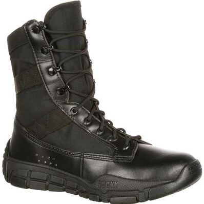 Rocky Men's C4T Military-Inspired 8" Soft Toe WP Duty Boot- RY008 5 / Medium / Black - Overlook Boots