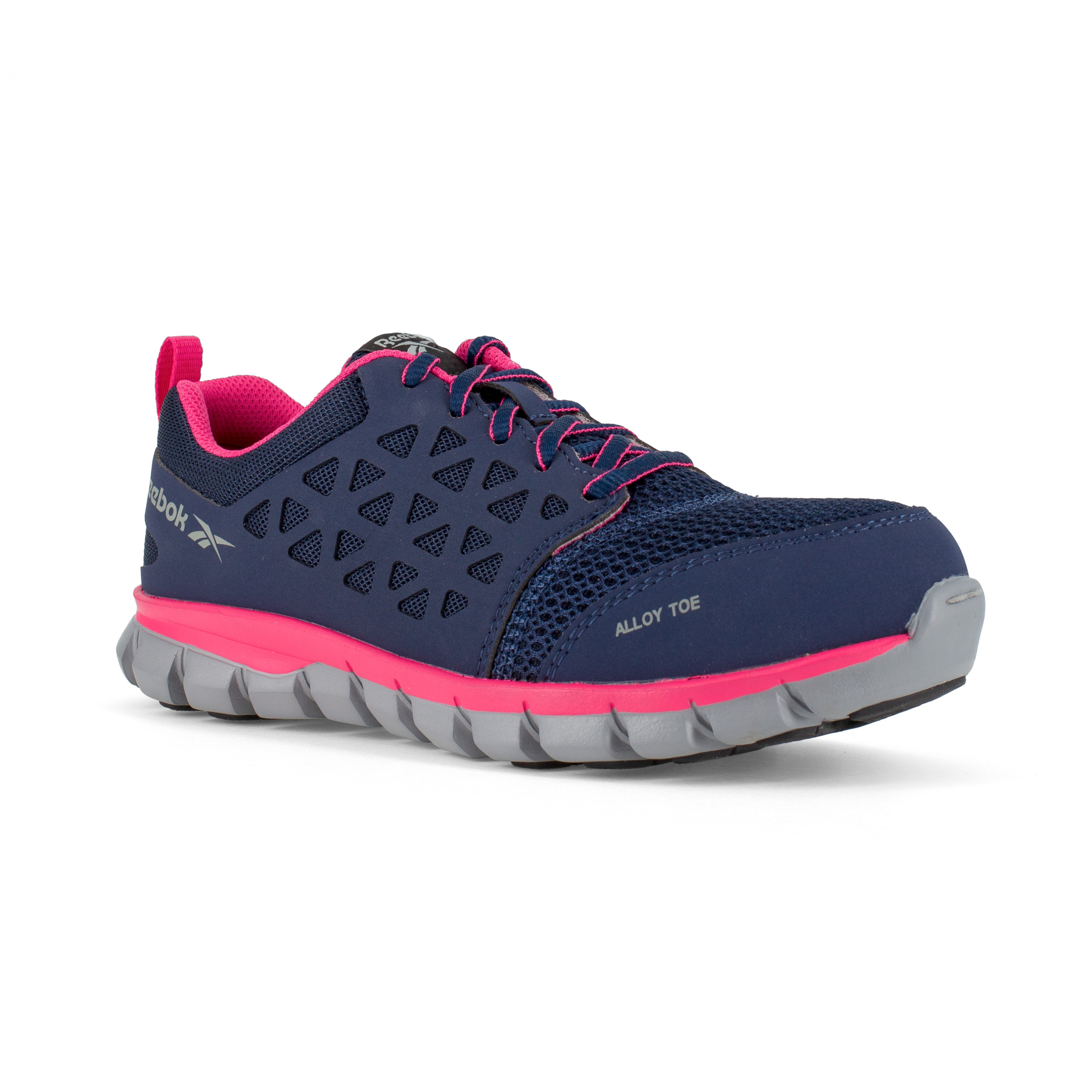 Reebok Women's Sublite Cushion Alloy Toe Athletic Work Shoe - Navy - RB046 6 / Medium / Navy - Overlook Boots