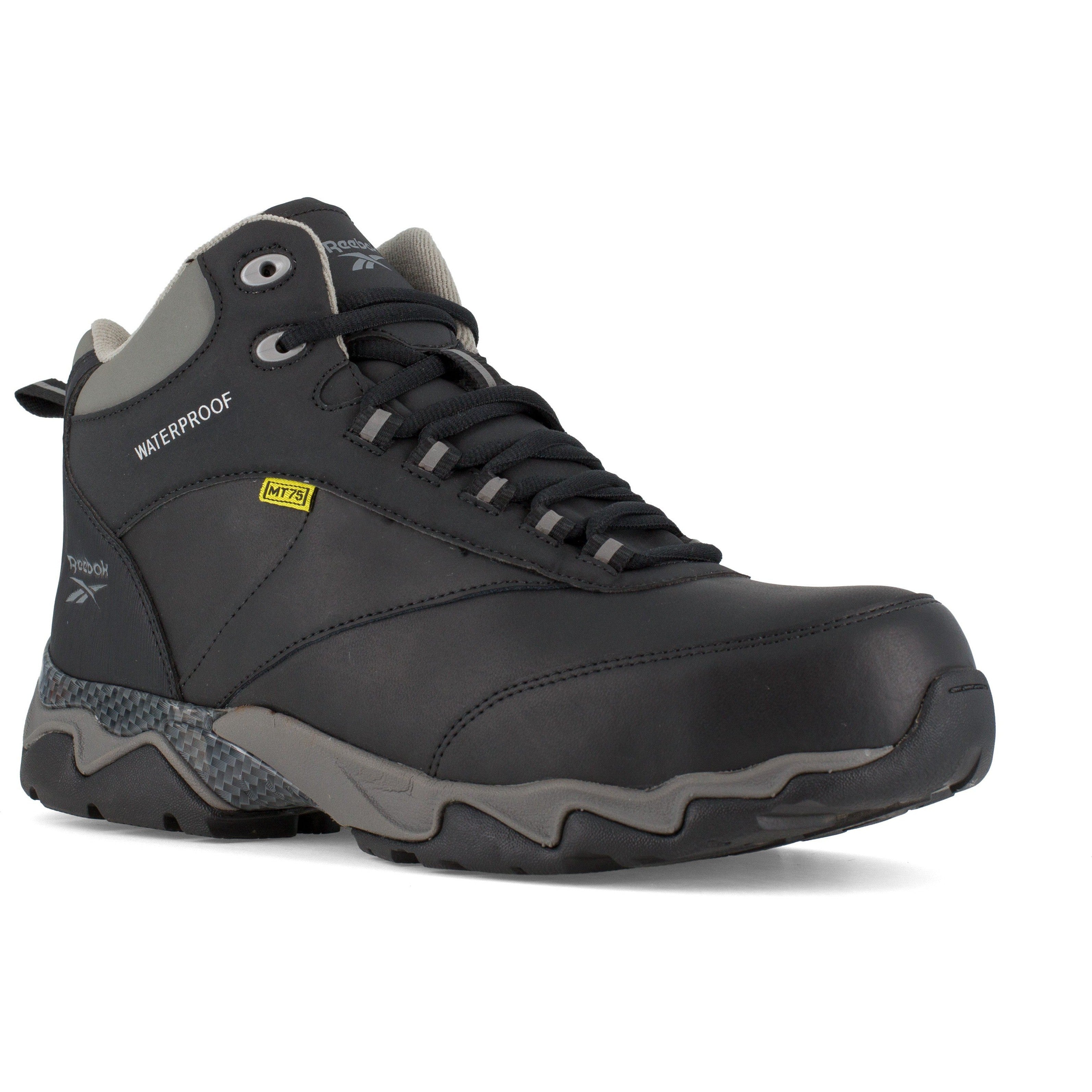 Reebok Men's Beamer Comp Toe WP Athletic Work Boot- Black- RB1067 4 / Medium / Black - Overlook Boots