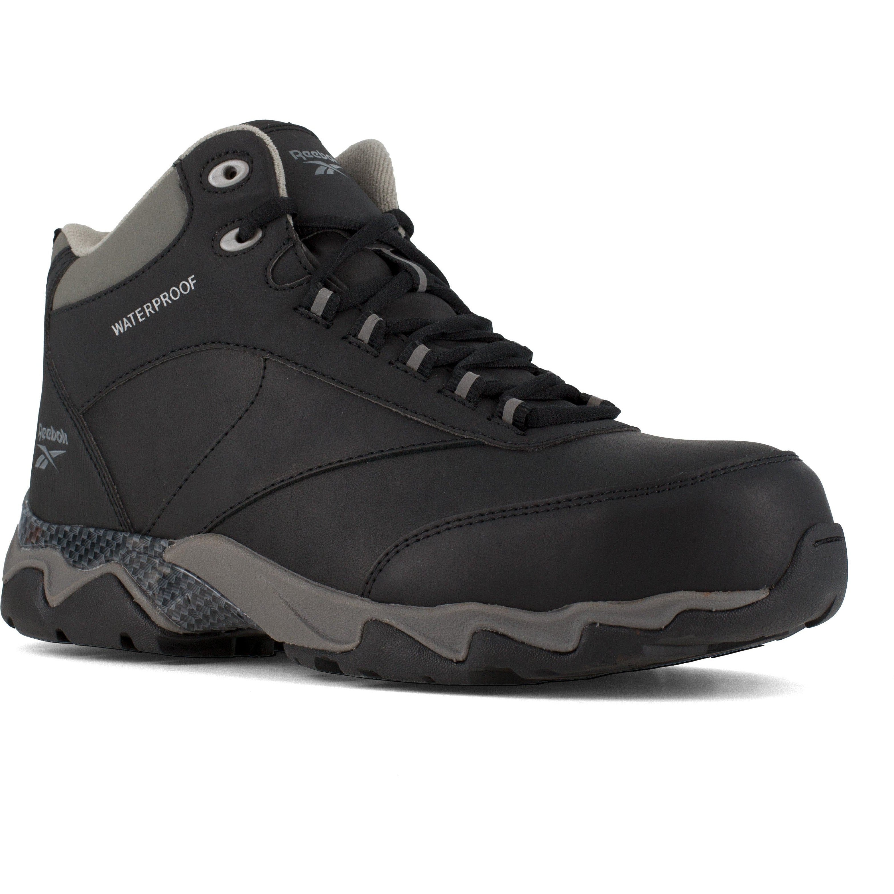 Reebok Men's Beamer Comp Toe Waterproof Athletic Work Boot- Black- RB1068 6 / Medium / Black - Overlook Boots