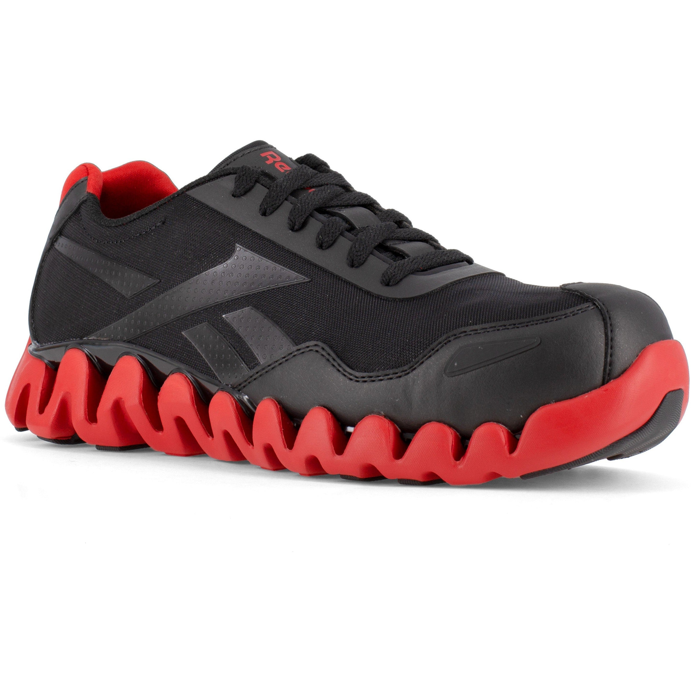 Reebok Men's Zig Pulse Comp Toe Athletic Work Shoe- Black- RB3016 7 / Medium / Black - Overlook Boots