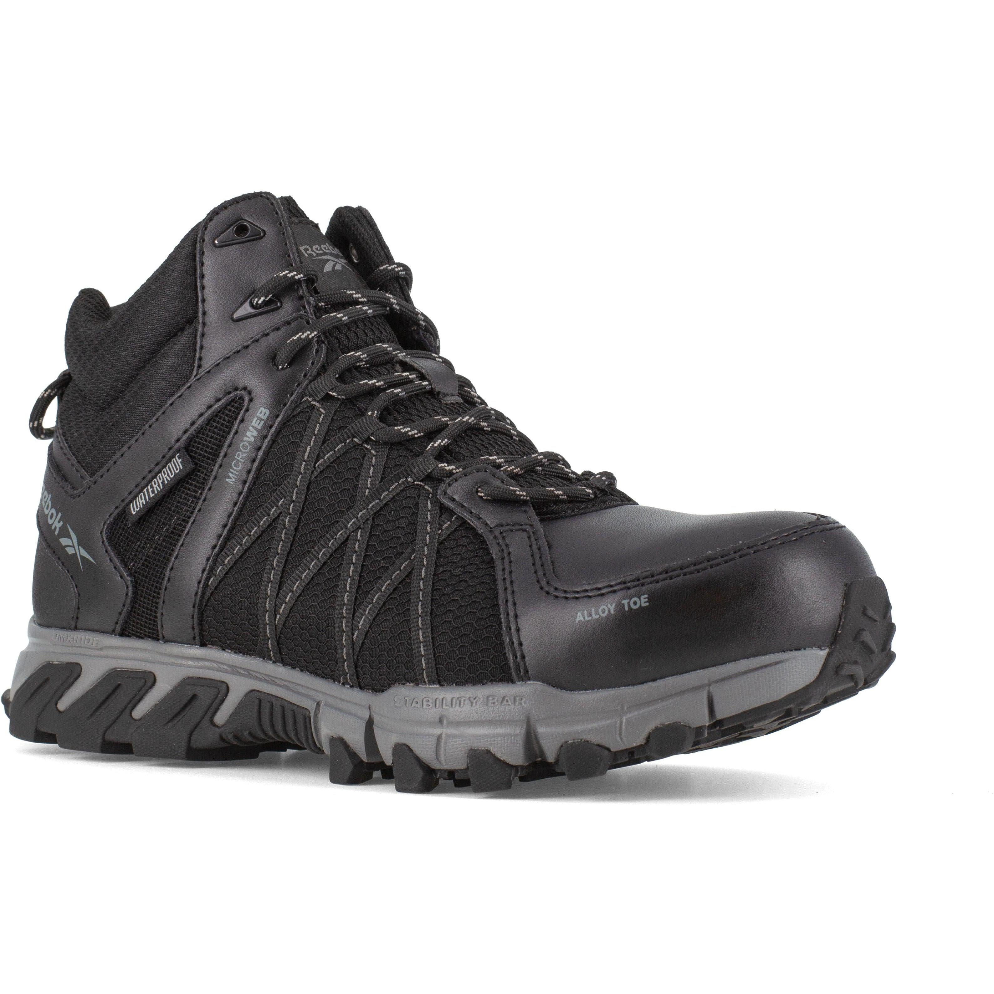 Reebok Men's Trailgrip Alloy Toe Waterproof Hiker Work Boot- Black- RB3401 8 / Medium / Black - Overlook Boots