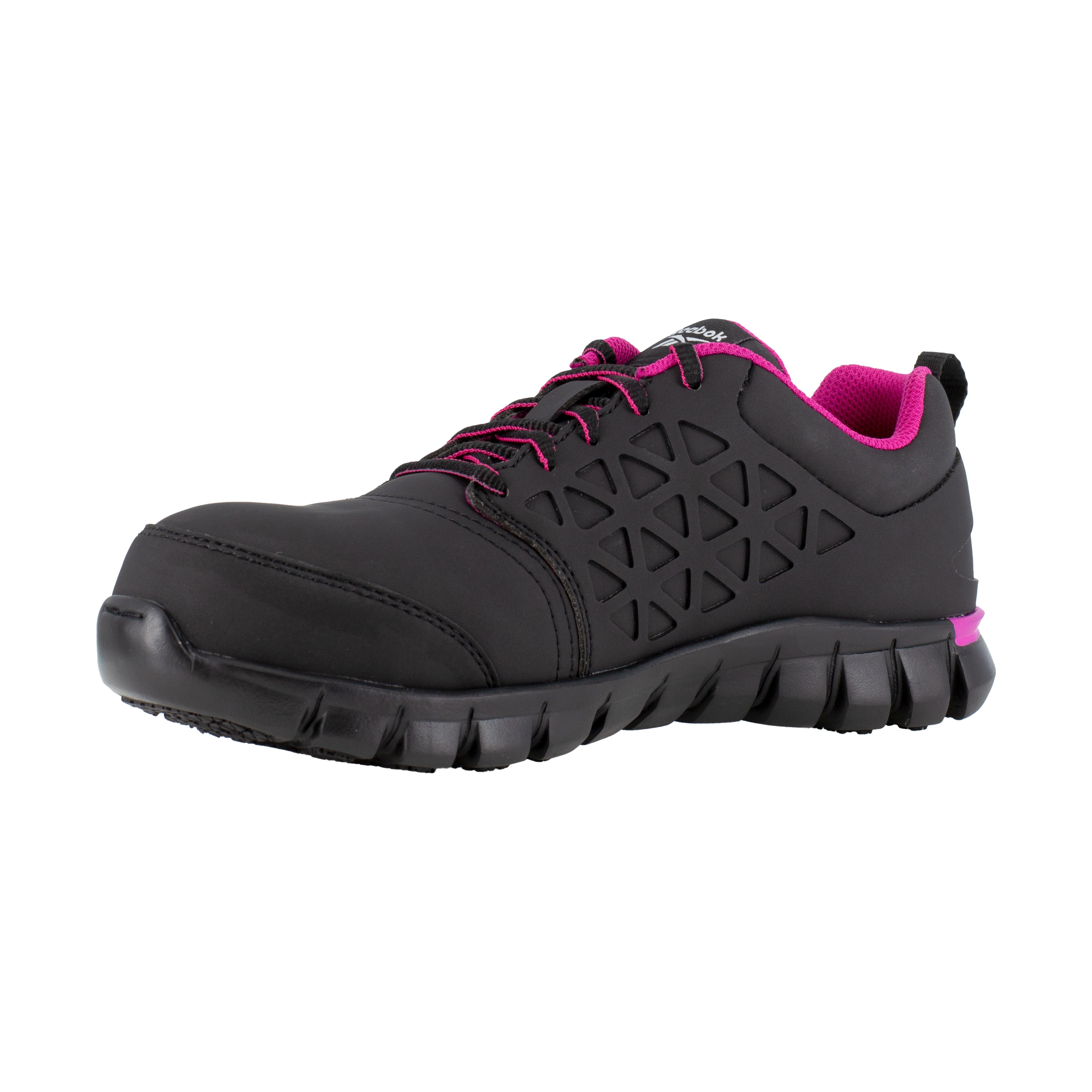 Reebok Women's Sublite Cushion Comp Toe Athletic Work Shoe - Black - RB491 - Overlook Boots