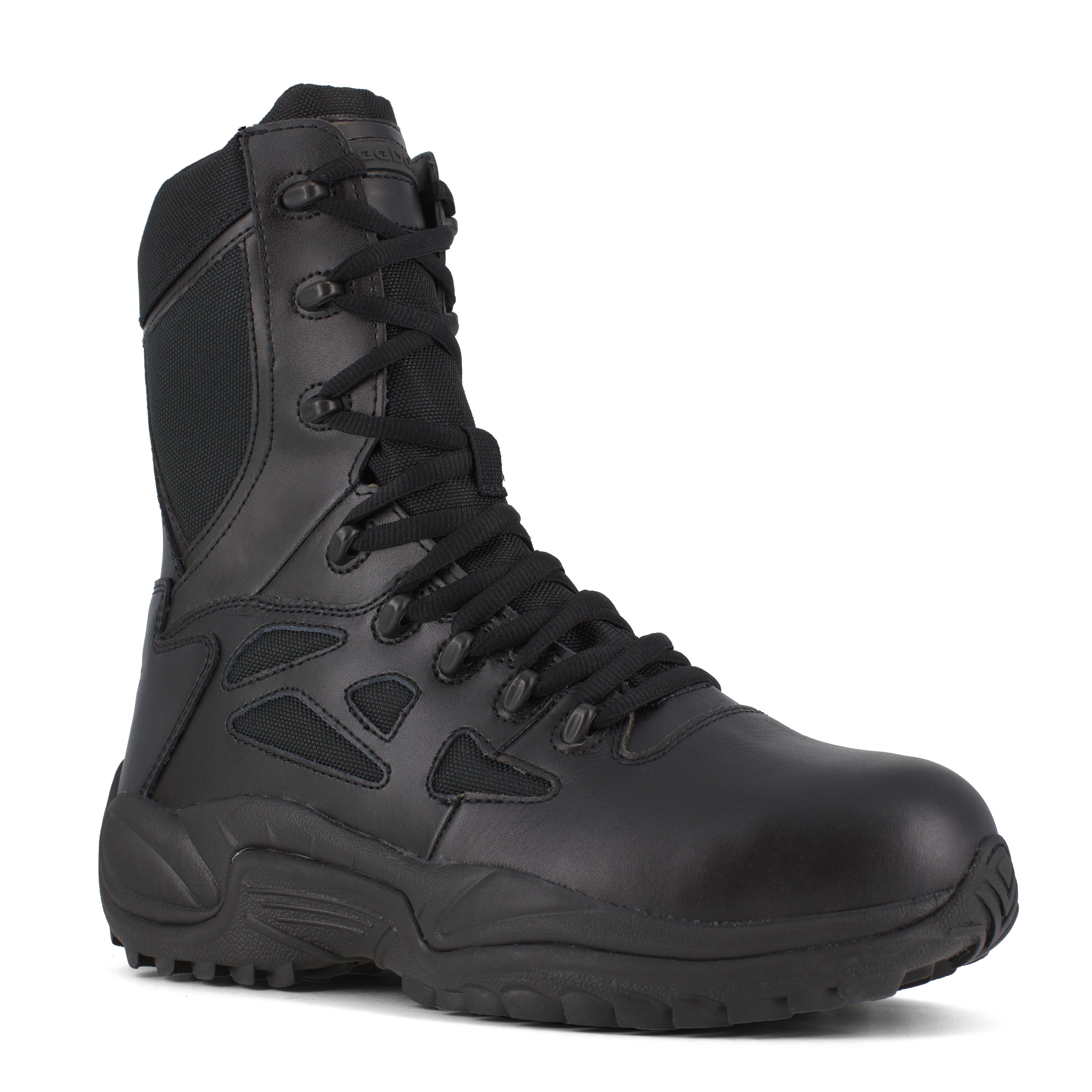 Reebok Men's Rapid Response RB 8" Comp Toe Side Zip Police Duty Boot - Black - RB8874 3 / Medium / Black - Overlook Boots