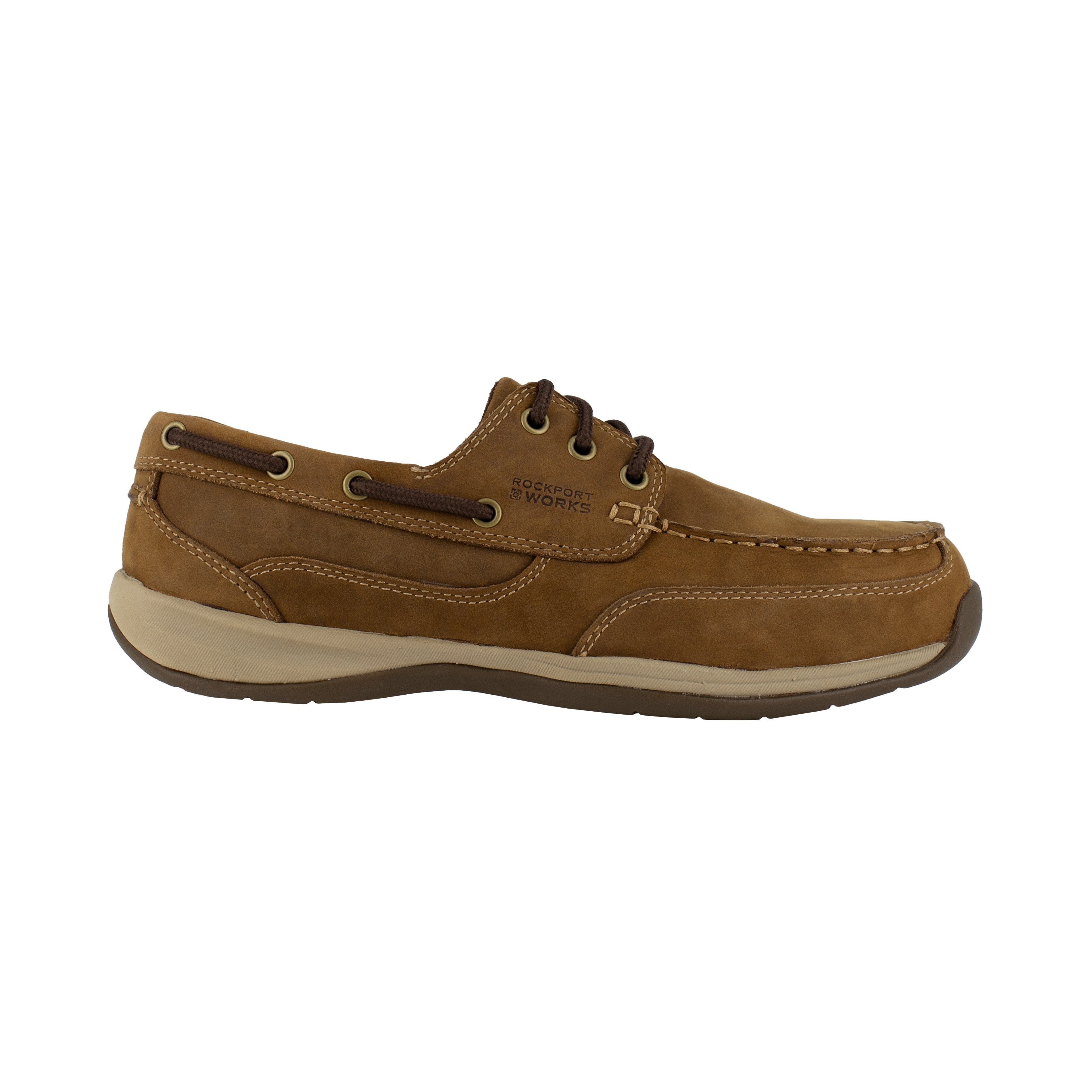 Rockport Women's Sailing Club Steel Toe Three Eye Boat Shoe - Brown - RK676 - Overlook Boots