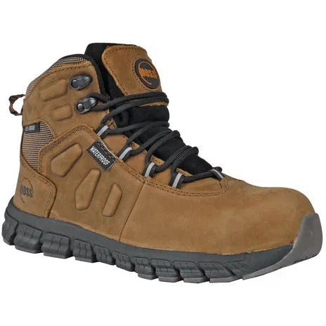 Hoss Men's Tikaboo UL Composite Toe Waterproof Slip Resistant Work Boot - Brown 60406 7 / Medium / Brown - Overlook Boots