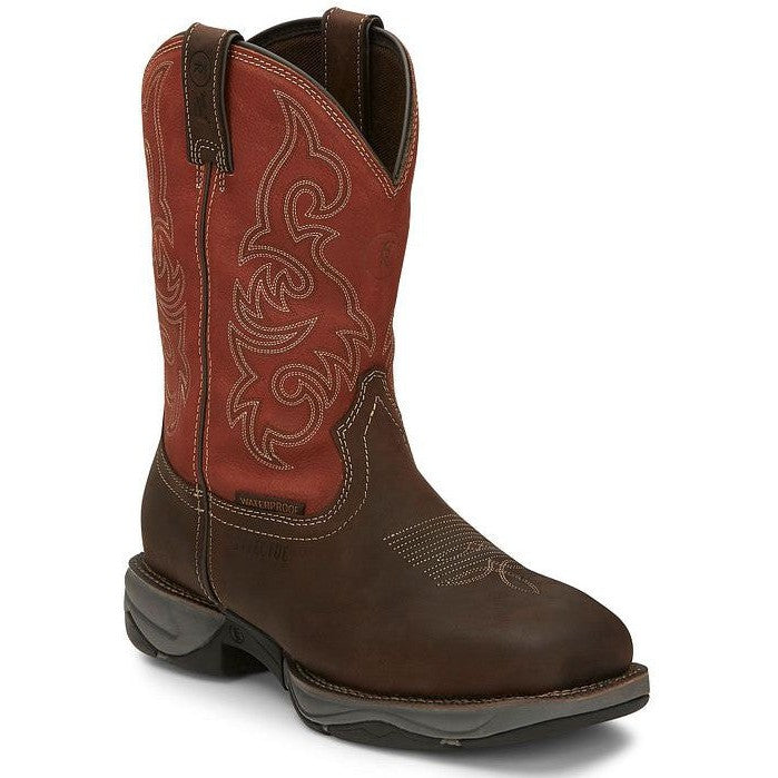 Tony Lama Men's Junction 11' Steel Toe WP Western Work Boot -Brown- RR3352 7 / Medium / Brown - Overlook Boots