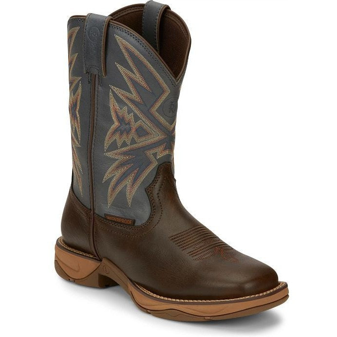 Tony Lama Men's Bartlett 11" Square Toe WP Western Work Boot- Brown- RR3358 7 / Medium / Brown - Overlook Boots