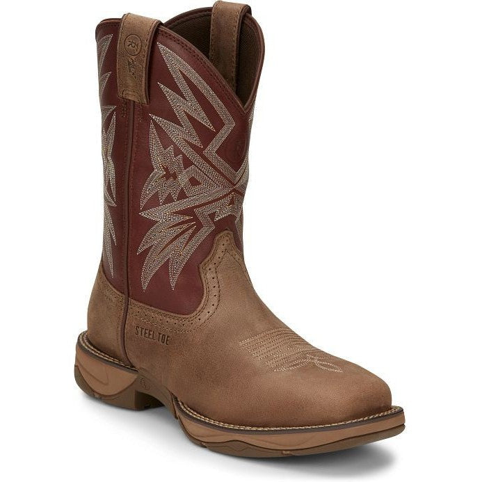 Tony Lama Men's Bartlett 11" Steel Toe Western Work Boot -Tan- RR3359 7 / Medium / Tan - Overlook Boots