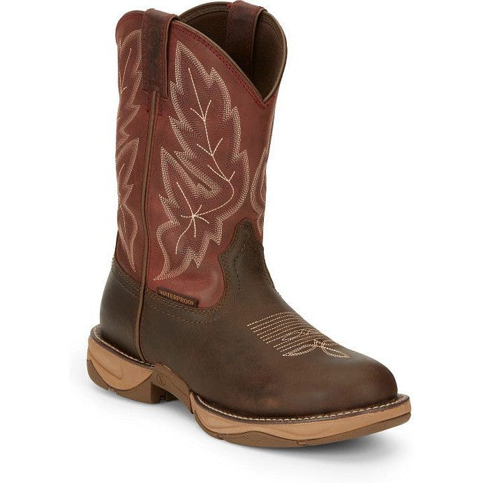 Tony Lama Men's Rasp 11" Wide Round Toe WP Western Work Boot- Brown- RR3362 7 / Medium / Brown - Overlook Boots