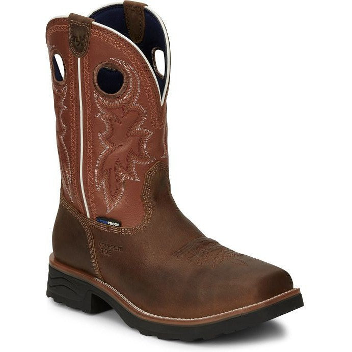 Tony Lama Men's Fireball 11" Comp Toe WP Western Work Boot- Tan- TW3300 7 / Medium / Tan - Overlook Boots