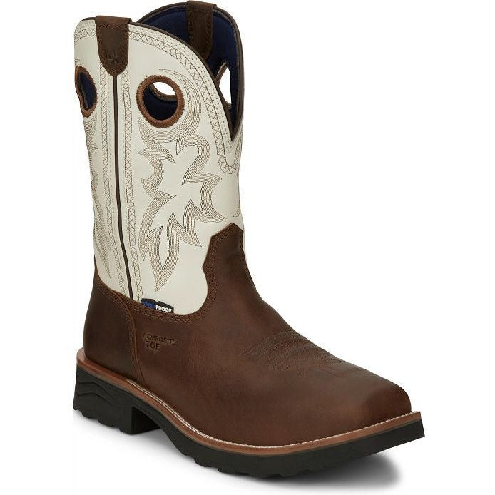 Tony Lama Men's Fireball 11" Comp Toe WP Western Work Boot- Brown- TW3302 7 / Medium / Brown - Overlook Boots