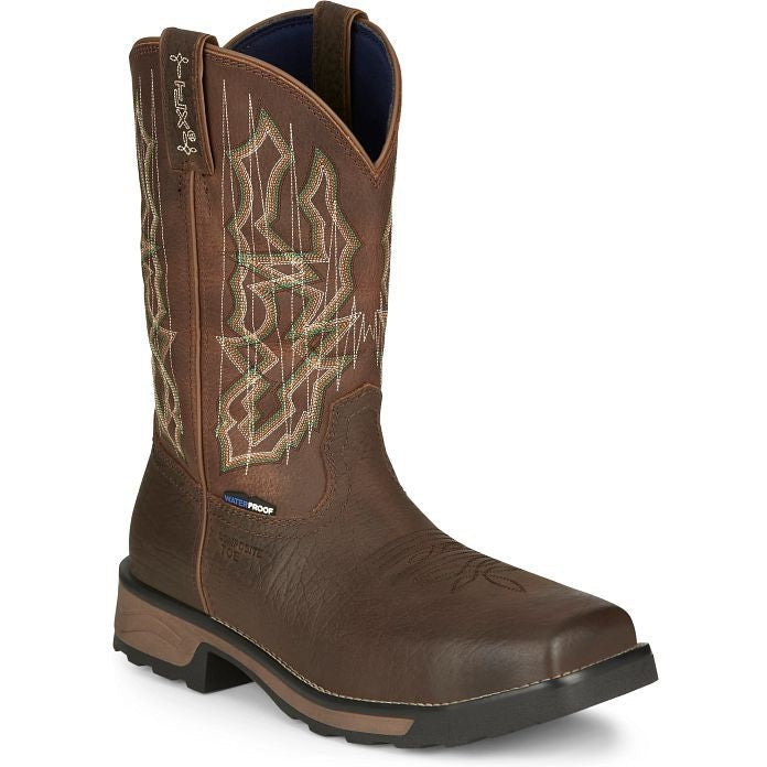 Tony Lama Men's Anchor 11' Comp Toe WP Western Work Boot -Brown- TW3415 7 / Medium / Brown - Overlook Boots