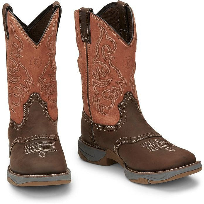 Tony Lama Men's Junction 11' Square Toe WP Western Work Boot -Brown- RR3351  - Overlook Boots