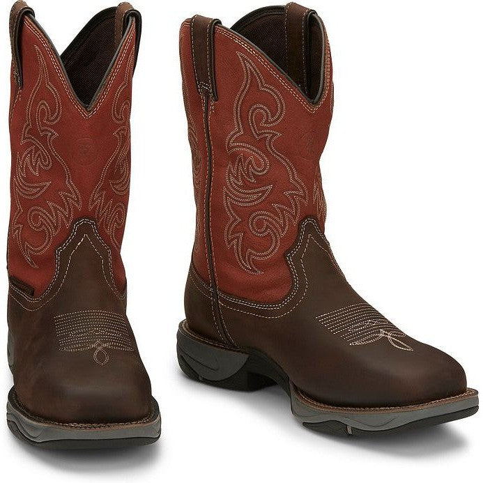 Tony Lama Men's Junction 11' Steel Toe WP Western Work Boot -Brown- RR3352  - Overlook Boots