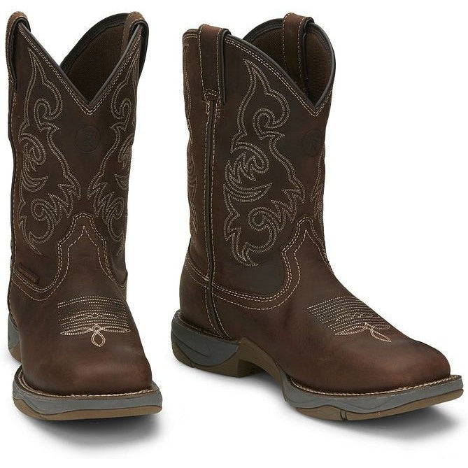 Tony Lama Men's Junction 11' Wide Square Toe WP Western Work Boot -Brown- RR3353  - Overlook Boots