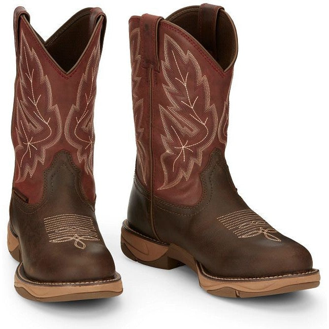 Tony Lama Men's Rasp 11" Wide Round Toe WP Western Work Boot- Brown- RR3362  - Overlook Boots