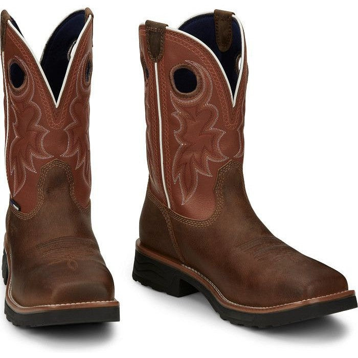 Tony Lama Men's Fireball 11" Comp Toe WP Western Work Boot- Tan- TW3300  - Overlook Boots