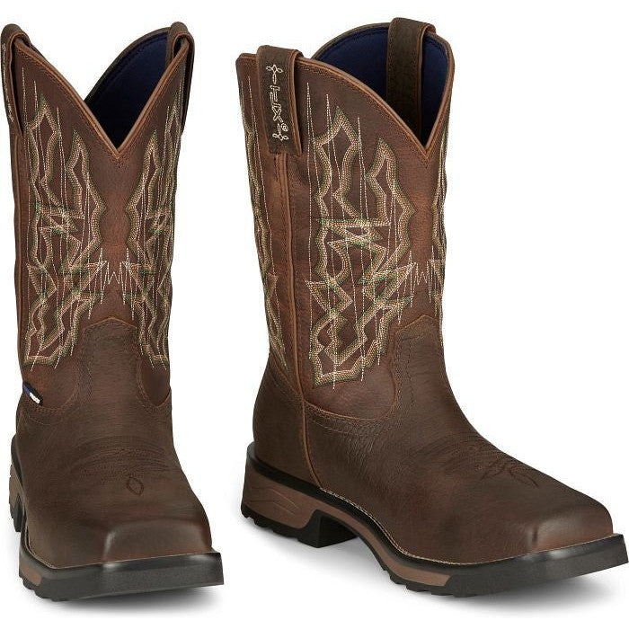 Tony Lama Men's Anchor 11' Comp Toe WP Western Work Boot -Brown- TW3415  - Overlook Boots