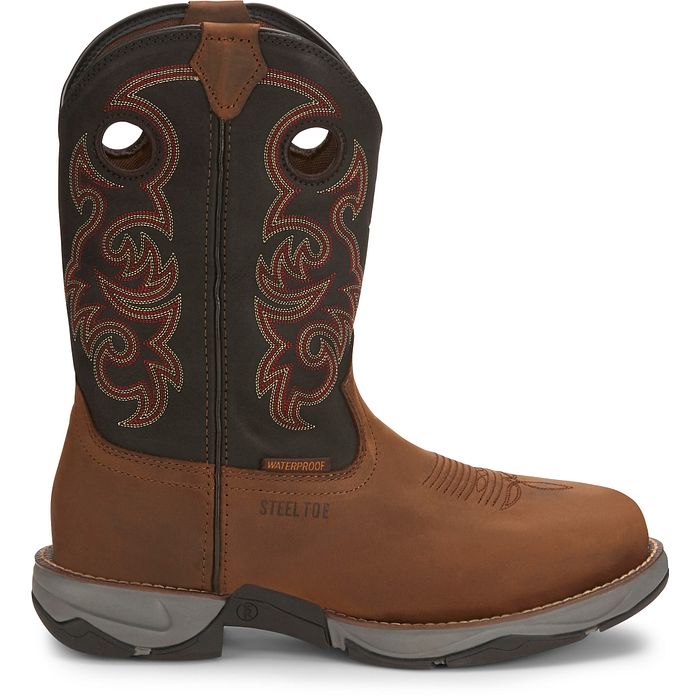 Tony Lama Men's Junction 11' Steel Toe WP Western Work Boot -Brown- RR3355  - Overlook Boots