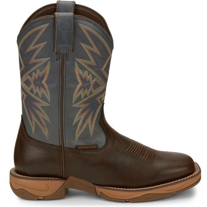 Tony Lama Men's Bartlett 11" Square Toe WP Western Work Boot- Brown- RR3358  - Overlook Boots